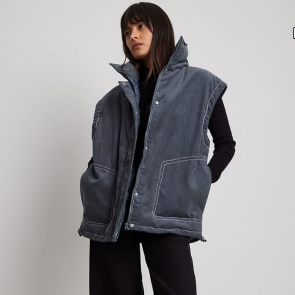 Corduroy padded vest. From NA-KD